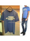 Logo Short Sleeved T-shirt Blue - DSQUARED2 - BALAAN 2