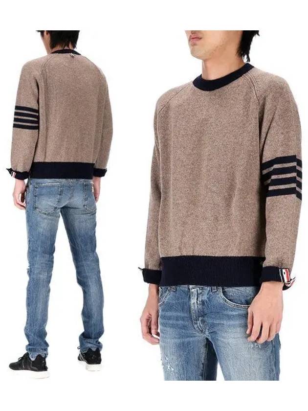 Wool 4 Bar Pullover Knit Top Medium Brown - THOM BROWNE - BALAAN 2