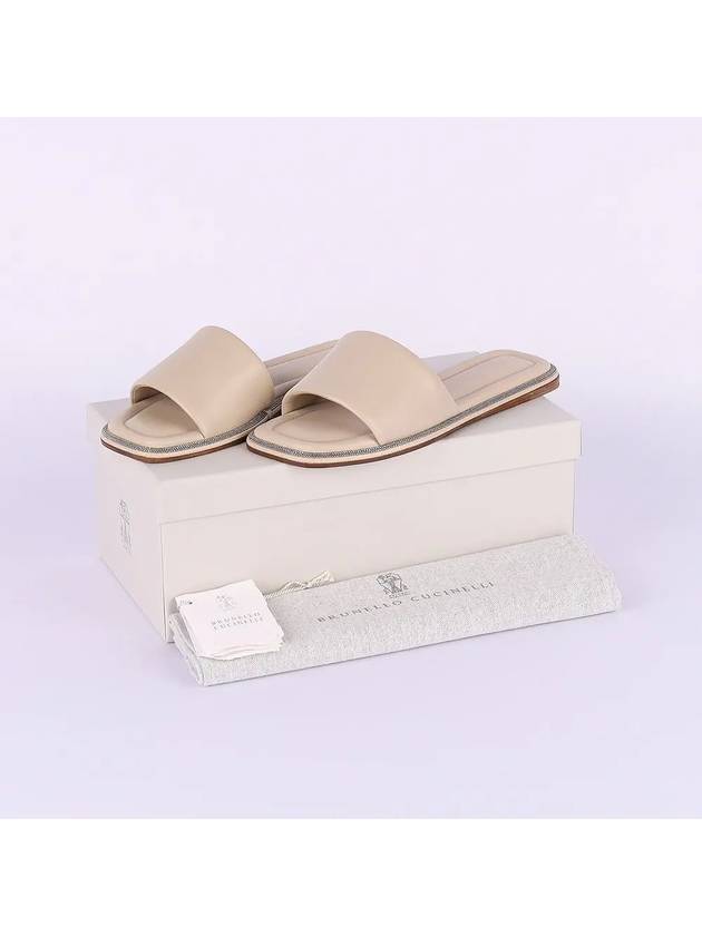 Women's Monili Slide Light Beige MZCWC2150 TZSKP C8238 - BRUNELLO CUCINELLI - BALAAN 6