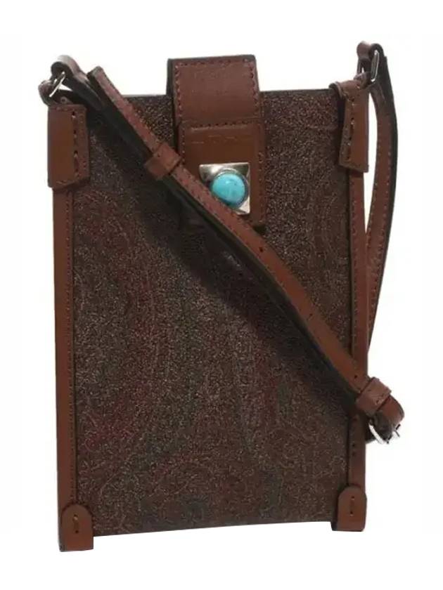 Women's Paisley Phone Holder Mini Bag Brown - ETRO - BALAAN 1