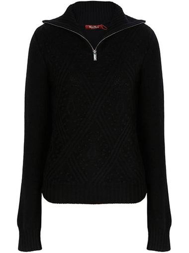 Black Etra Wool Camisie Turtleneck Sweater 010 00323 - MAX MARA - BALAAN 1