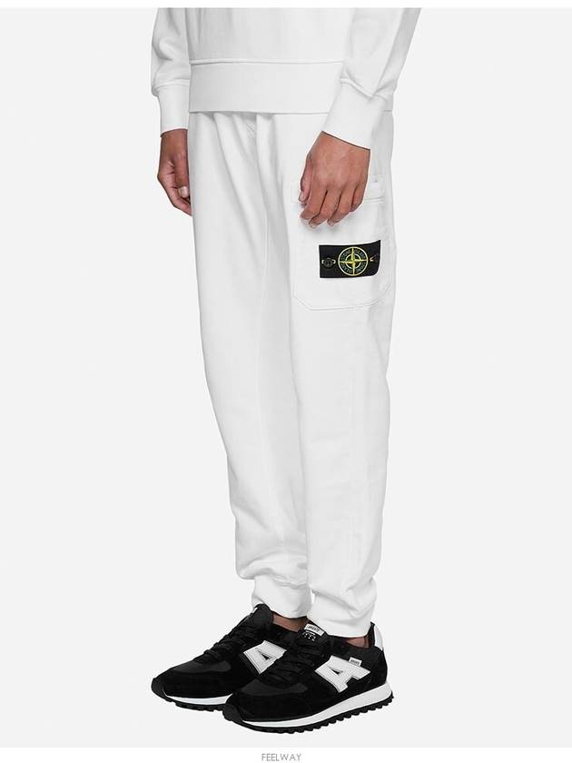 Waffen Patch Cotton Fleece Track Pants White - STONE ISLAND - BALAAN 4