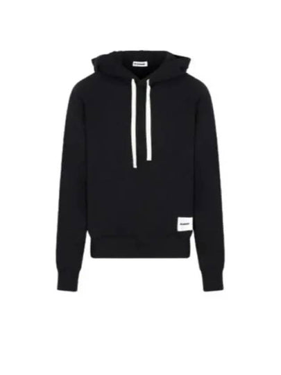 Plus Logo Patch Popover Hoodie Black - JIL SANDER - BALAAN 2