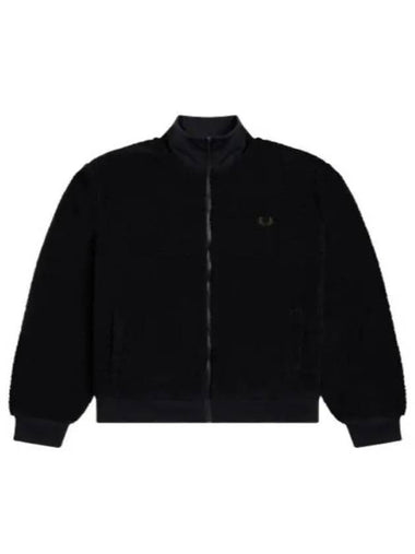 Fred Perry Fleece Track Jacket Black J4545 - FRED PERRY - BALAAN 1