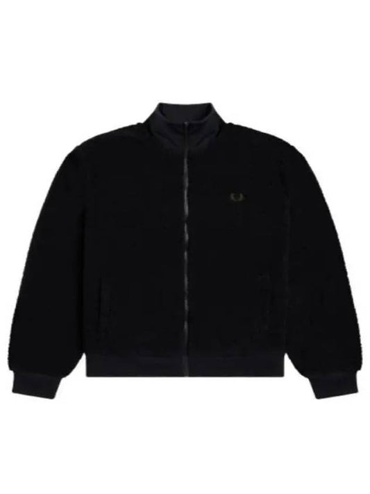 Fred Perry Fleece Track Jacket Black J4545 - FRED PERRY - BALAAN 1