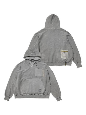 Inside Out Oversized Pigment Hoodie Grey - STIGMA - BALAAN 1