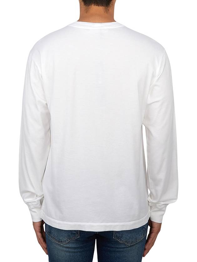 Chest Patch Long Sleeve T-Shirt White - STONE ISLAND - BALAAN 4