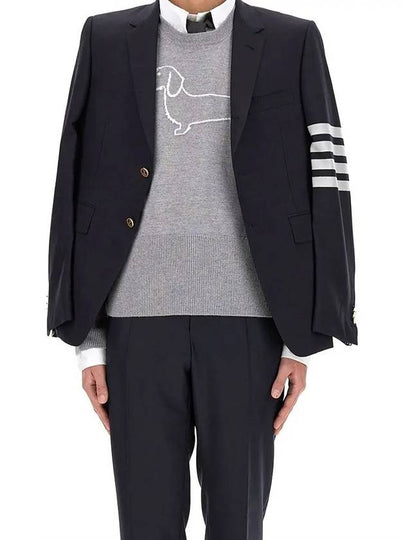 Hector 4-Bar Crewneck Pullover Merino Wool Knit Top Grey - THOM BROWNE - BALAAN 2