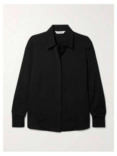 Filmato Button Cuff Silk Long Sleeve Shirt Black - MAX MARA - BALAAN 2