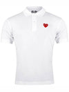 Red Heart Wappen Polo Shirt P1 T006 5 White - COMME DES GARCONS - BALAAN 2