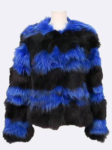 Blue black color faux fur jacket - MSGM - BALAAN 1