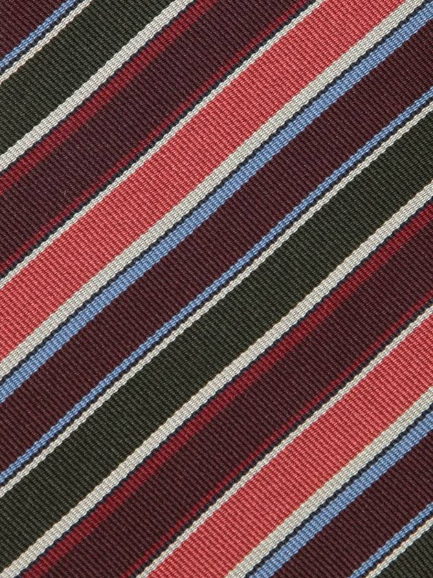 Club Stripe Silk Tie Burgundy - PAUL SMITH - BALAAN 3