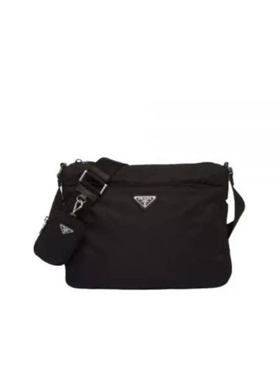 Triangle Logo Re-Nylon Pocket Cross Bag Black - PRADA - BALAAN 2