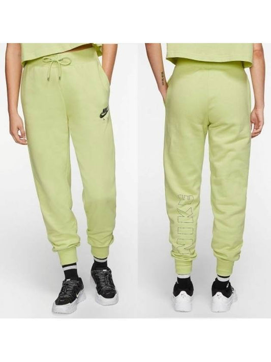 01CJ3047367Women’sFleece Air Jogger PantsPastel Lime - NIKE - BALAAN 1