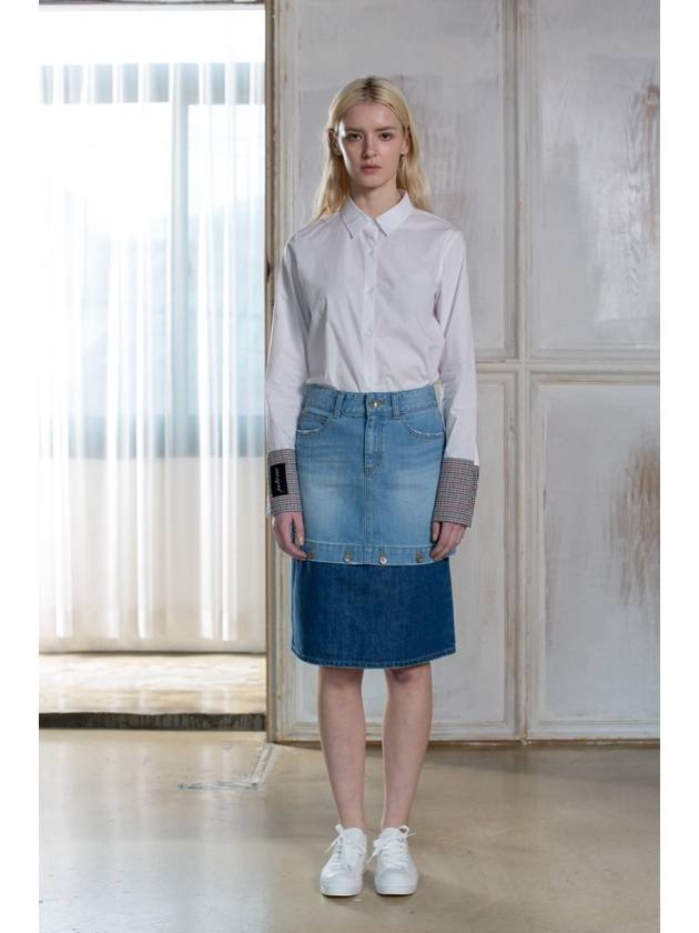 e Women's Button 3 Style Multi H Line Skirt Denim - PRETONE - BALAAN 4