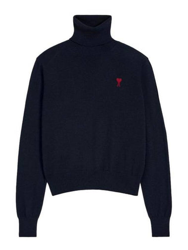 De Coeur Wool Turtleneck Navy - AMI - BALAAN 1