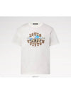 1AFWUS graphic cotton and linen blend t shirt - LOUIS VUITTON - BALAAN 4