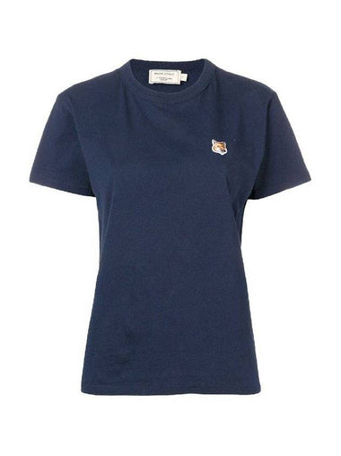 Fox Head Patch Short Sleeve T-Shirt Navy - MAISON KITSUNE - BALAAN 1