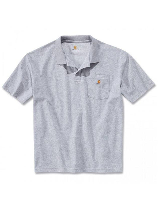 Polo short sleeve t shirt heather gray K570 HGY - CARHARTT - BALAAN 2