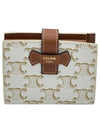 Triomphe Canvas Lambskin Small Strap Half Wallet White Tan - CELINE - BALAAN 2