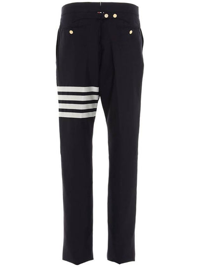 Diagonal Plain Weave Classic Wool Slacks Navy - THOM BROWNE - BALAAN 2