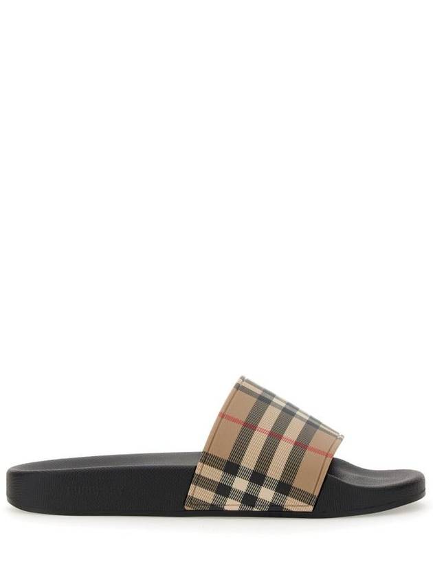 Check Furley Slippers Beige - BURBERRY - BALAAN 3