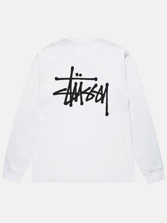Basic Stush LS T shirt White XL 1995000 - STUSSY - BALAAN 1