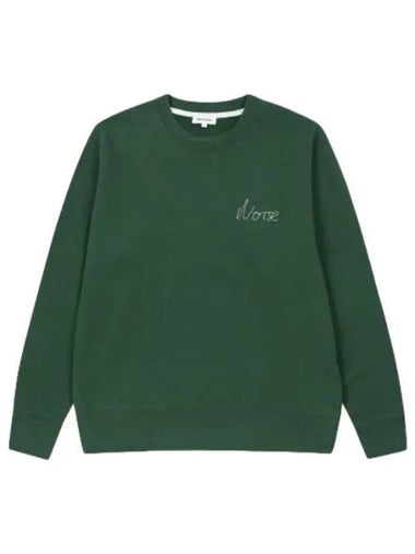 Arne Chain Stitch Logo Sweatshirt Dartmouth Green - NORSE PROJECTS - BALAAN 1