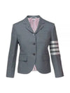 Plain Weave Suiting Classic 4 Bar Jacket Medium Grey - THOM BROWNE - BALAAN 2