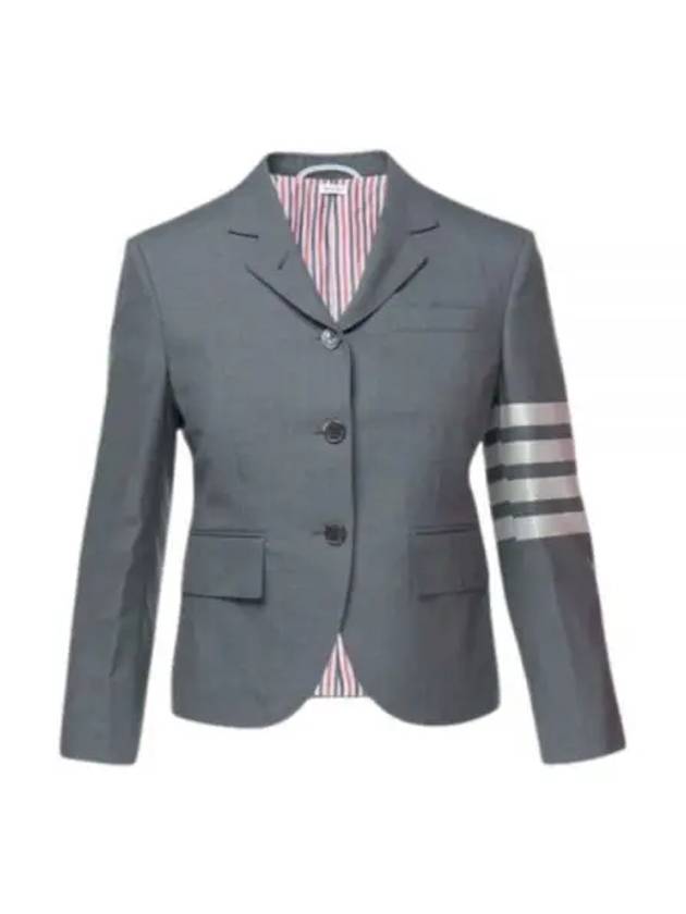 Plain Weave Suiting Classic 4 Bar Jacket Medium Grey - THOM BROWNE - BALAAN 2