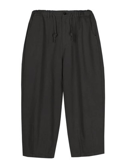 BALLOON FIT WIDE COTTON PANTS BLACK - ZIZEMUSEUM - BALAAN 1