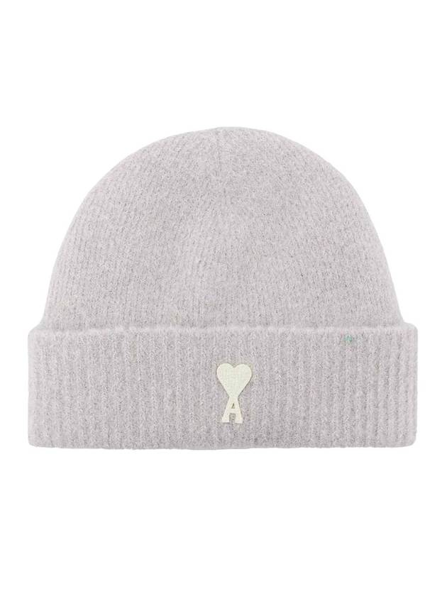 Cloudy Wool Alpaca Hair Knit Beanie Pearl Grey - AMI - BALAAN 1