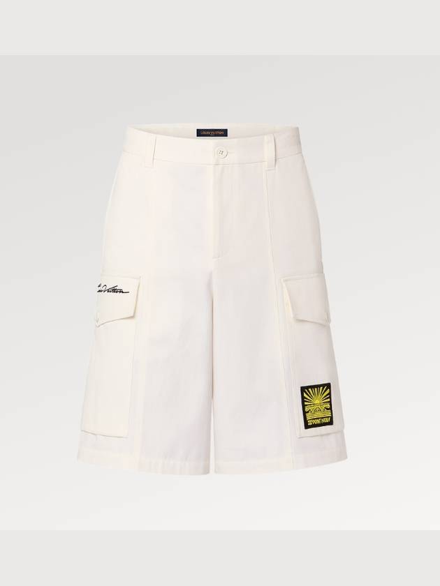 Embroidered Cotton Cargo Shorts 1AFJ84 - LOUIS VUITTON - BALAAN 1