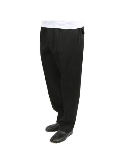 Press Crease Relaxed Fit Wool Straight Pants Black - JIL SANDER - BALAAN 2