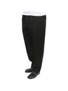 Press Crease Relaxed Fit Wool Straight Pants Black - JIL SANDER - BALAAN 1