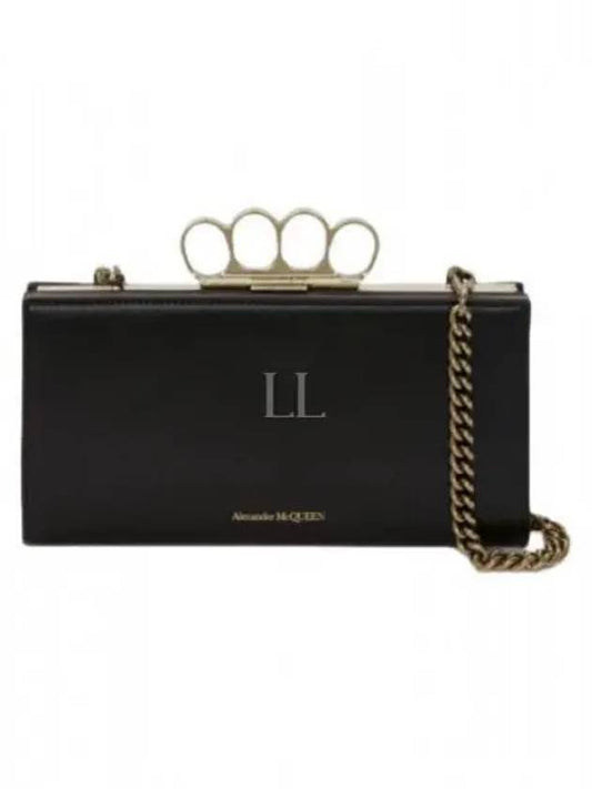 4-Ring Chain Clutch Bag Black - ALEXANDER MCQUEEN - BALAAN 2