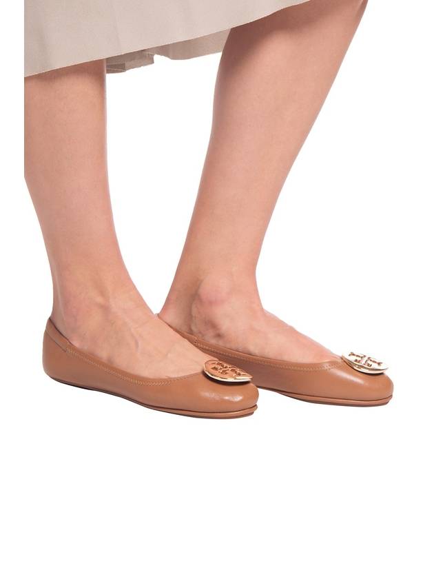 Tory Burch Leather Ballet Flats With Logo, Women's, Brown - TORY BURCH - BALAAN 2