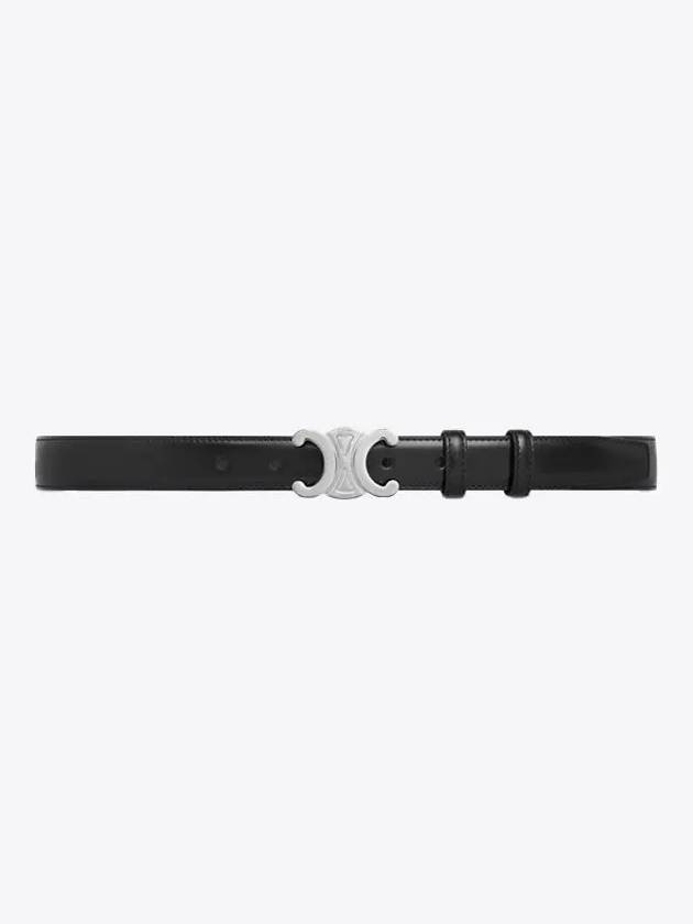 Silver Triomphe Calfskin Belt Black - CELINE - BALAAN 2