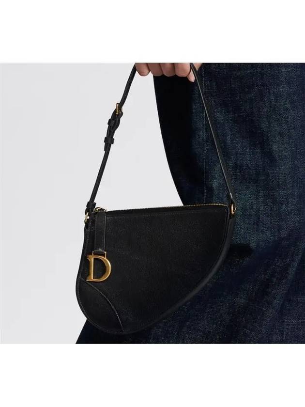 Saddle Rodeo Goatskin Pouch Bag Black - DIOR - BALAAN 7