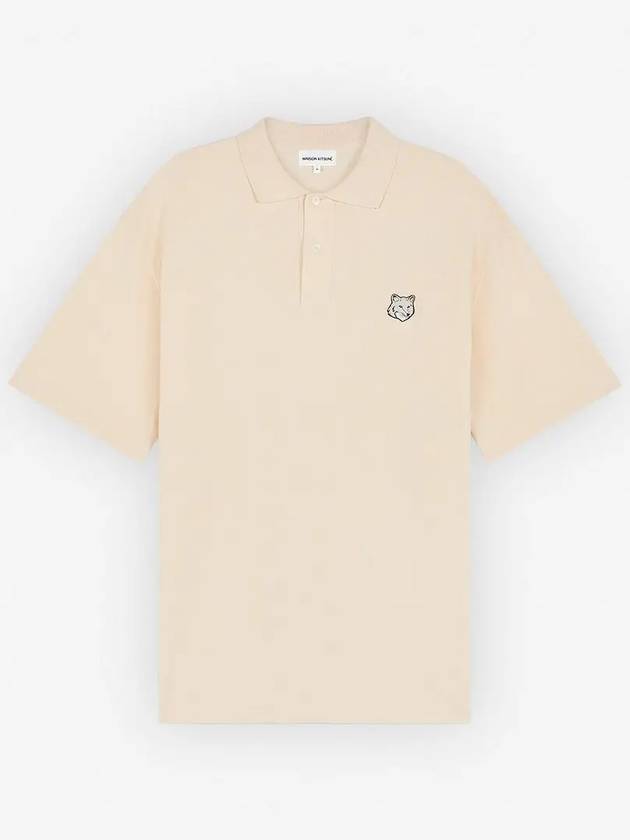 Bold Fox Head Patch Oversized Polo Shirt Beige - MAISON KITSUNE - BALAAN 2