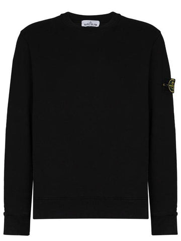 Wappen Cotton Sweatshirt Black Navy 761563051 Brushed - STONE ISLAND - BALAAN 1