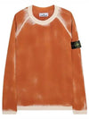 Hand Sprayed Airbrush Treatment Badge Crewneck Knit Top Orange - STONE ISLAND - BALAAN 2