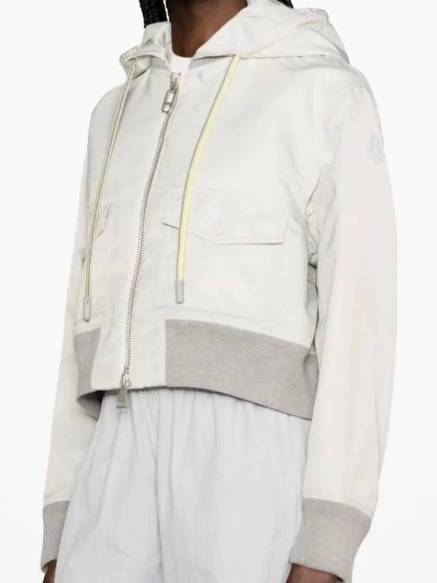 Briseo Satin Bomber Jacket Light Grey - MONCLER - BALAAN 4