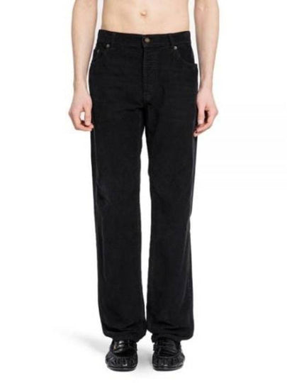 Corduroy Straight Leg Jeans Black - SAINT LAURENT - BALAAN 2