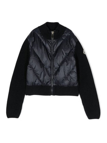 Kids Padded Mix Cardigan Navy - MONCLER - BALAAN 1