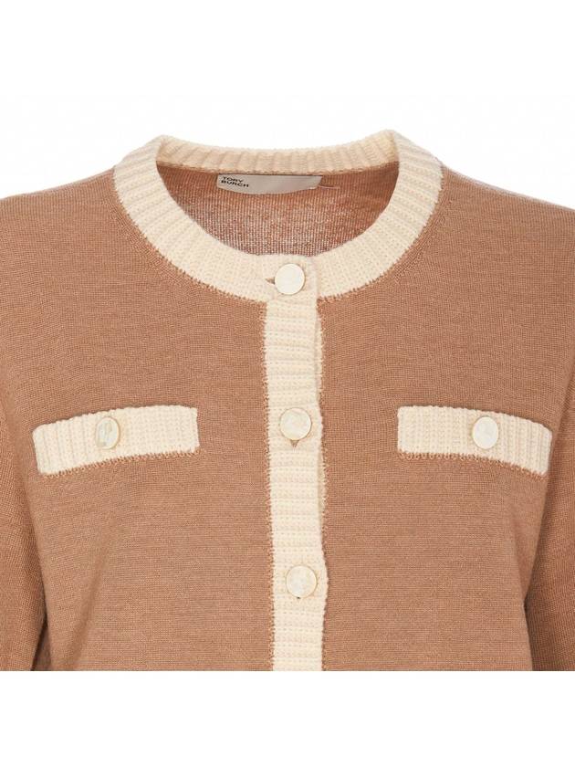 Kendra Cardigan Camel Heather French Cream - TORY BURCH - BALAAN 5