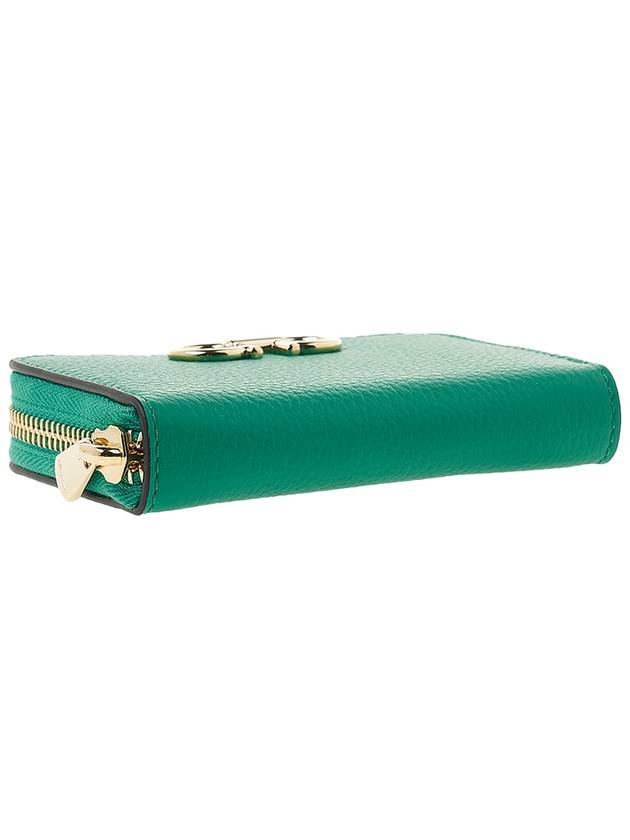 Women's Gancini Logo Zipper Card Wallet Green - SALVATORE FERRAGAMO - BALAAN 6