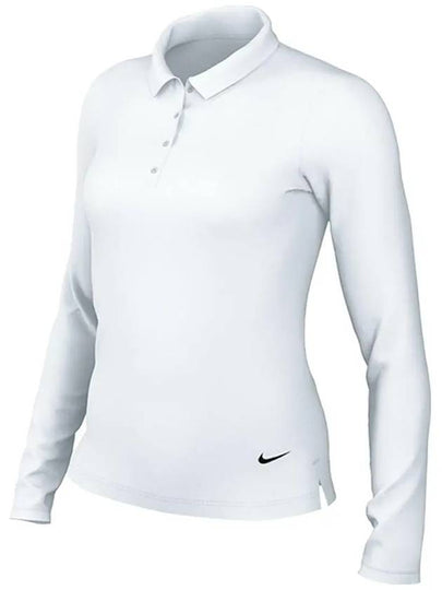 Women's Golf Dri Fit Victory Long Sleeve Polo Shirt White - NIKE - BALAAN 2