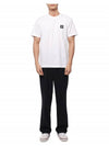 Slimfit Cotton Jersey Short Sleeve T-shirt White - STONE ISLAND - BALAAN 4