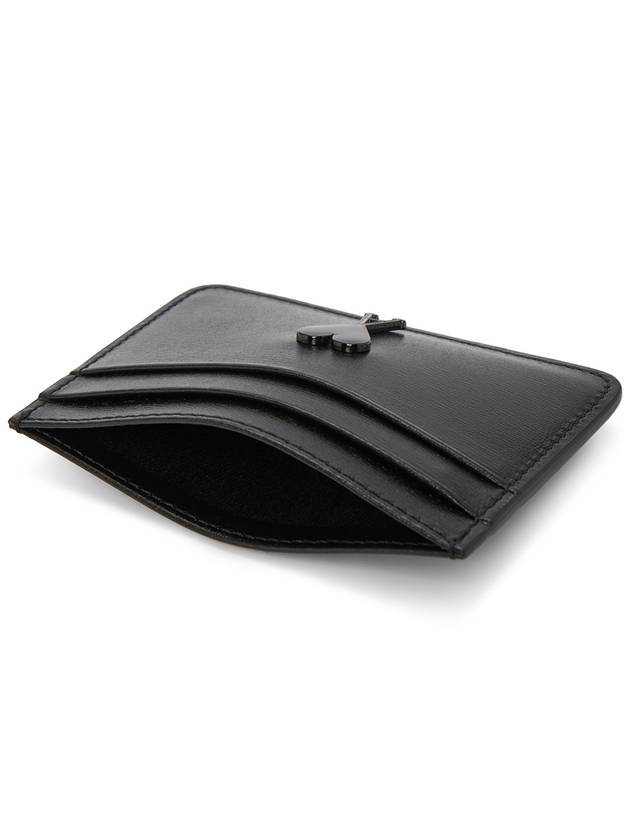 Heart Logo Leather Card Wallet Black - AMI - BALAAN 5